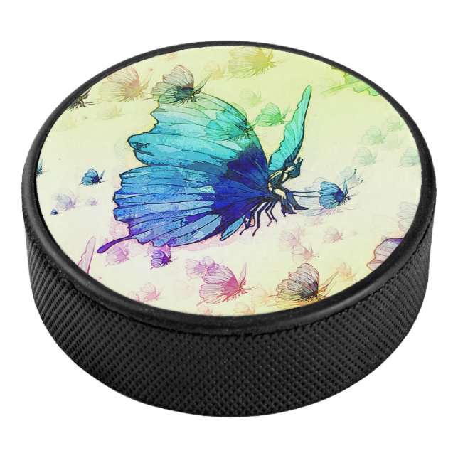 Palet De Hockey Papillons d'aquarelle Hockey Puck (3/4/2016 12:00:00 AM)