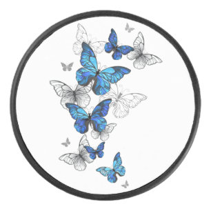 Palet De Hockey Papillons volants bleus Morpho