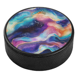 Palet De Hockey Parties scintillant arc-en-ciel coloré Agate Motif