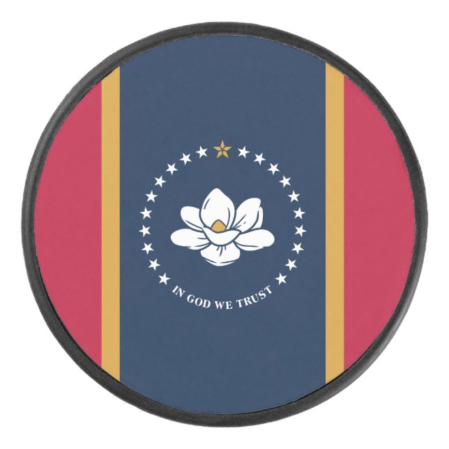 Palet De Hockey Patriotic hockey puck with flag of Mississippi (Devant)