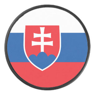 Palet De Hockey Patriotique hockeyeur avec drapeau de la Slovaquie
