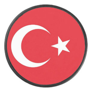 Palet De Hockey Patriotique hockeyeur avec drapeau de la Turquie
