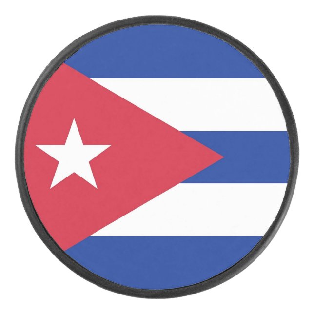 Palet De Hockey Patriotique hockeyeuse avec drapeau de Cuba (Devant)
