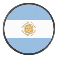 Patriotique hockeyeuse avec drapeau de l'Argentine