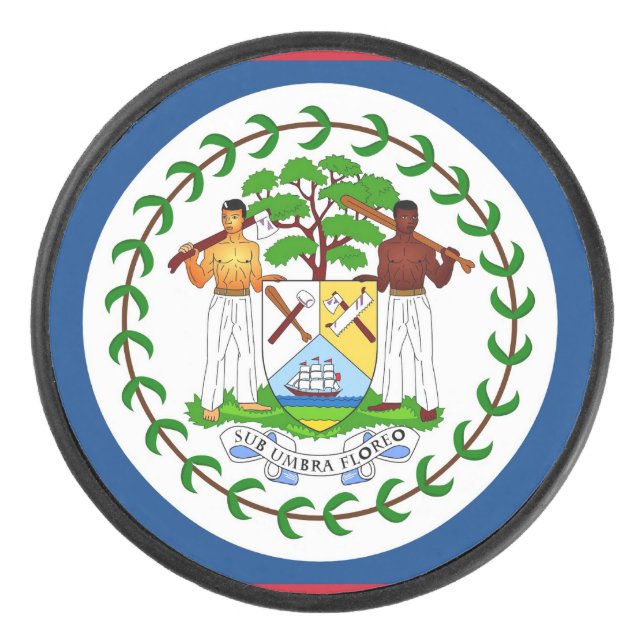 Palet De Hockey Patriotique hockeyeuse avec drapeau du Belize (Devant)