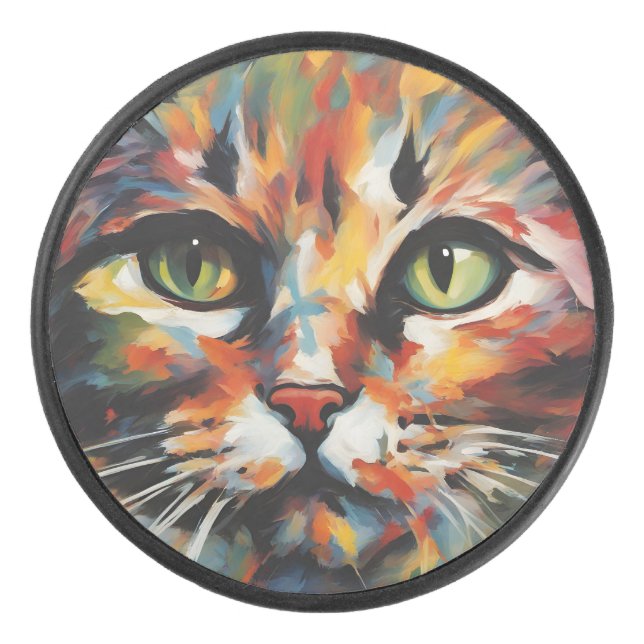 Palet De Hockey Peinture de chats (Devant)