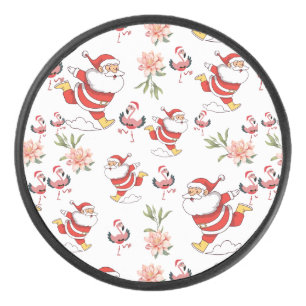 Palet De Hockey Père Noël Flamant Tropical Motif de Noël