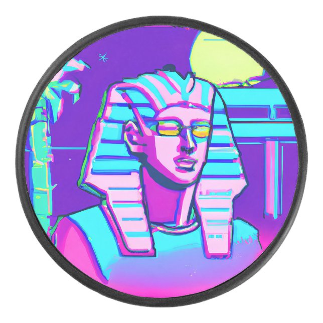 Palet De Hockey Pharaon Synthwave (Devant)
