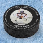 Palet De Hockey Photo Joueur personnalisé Hockey sur glace<br><div class="desc">Avec une photo personnalisée,  le nom du club,  le numéro de maillot et les couleurs de l'équipe,  c'est une excellente façon de commémorer la saison réussie d'un joueur.</div>