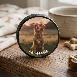 Palet De Hockey Photo personnalisée avec le nom de votre chien