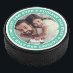 Palet De Hockey Photo personnalisée moderne de papa<br><div class="desc">Ce design simple et moderne est composé de typographie serif et d'ajouter une photo personnalisée.</div>