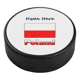 Palet De Hockey Pologne Drapeau Polonais Noir Personnalisation 