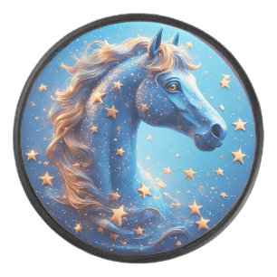 Palet De Hockey Portrait de cheval de dessin animé charmant avec d