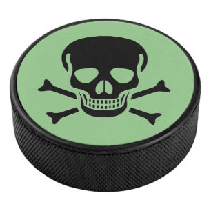 Palet De Hockey Poupée de hockey vert crâne noir