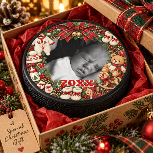 Palet De Hockey Premier Noël de bébé Photo personnalisée Année