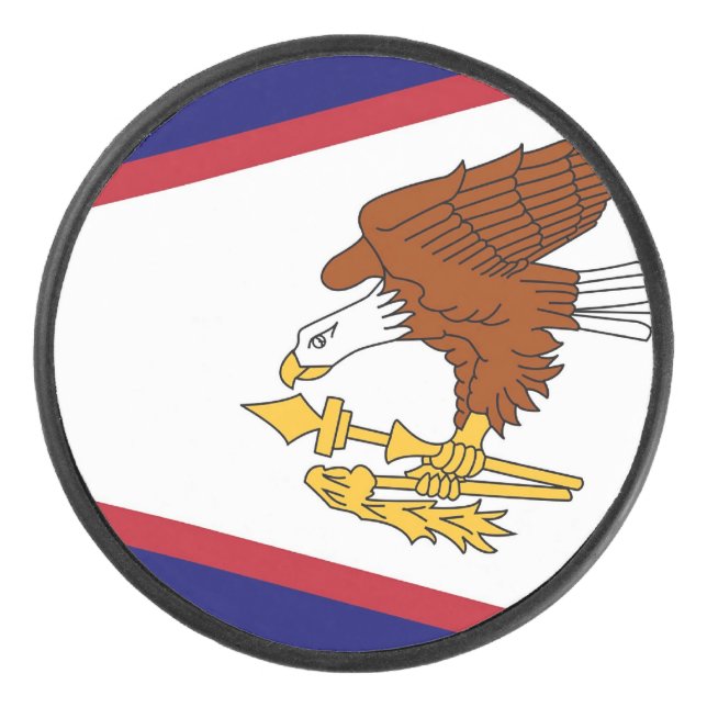 Palet De Hockey Puc de hockey patriotique avec drapeau des Samoa a (Devant)