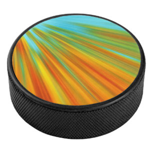 Palet De Hockey rayures Abstraites rouge jaune orange vert sur ble