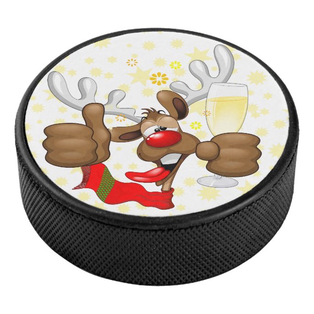 Palet De Hockey Reindeer Drunk Funny Caractère de Noël (3/4/2016 12:00:00 AM)