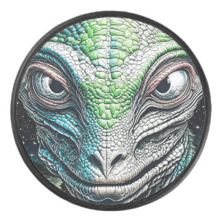 Palet De Hockey Reptilian Lizard Homme Alien Extraterrestre En cou