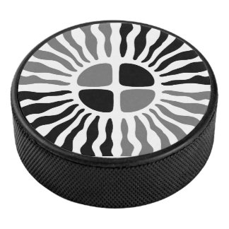 Palet De Hockey Rétro Mod Sunburst Géométrique Noir et Blanc