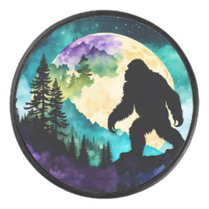 Palet De Hockey Sasquatch Pleine lune sur la montagne II