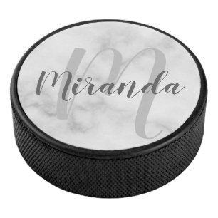 Palet De Hockey Script moderne Monogramme personnalisé et nom