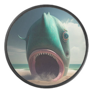 Palet De Hockey Sculpture de requin sur la plage