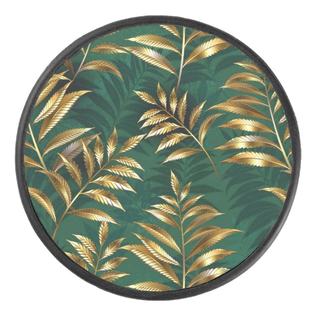 Palet De Hockey Seamless pattern with golden ferns (Devant)