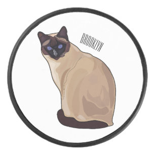 Palet De Hockey Siamese cat cartoon