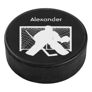Palet De Hockey Silhouette de gardien de but de hockey sur glace n