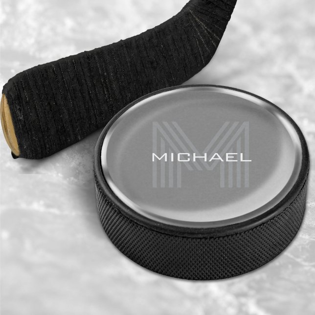Palet De Hockey Silver Coin Name Monogram Initial (Silver Coin Name Monogram Initial Hockey Puck
)