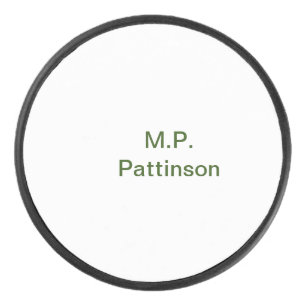 Palet De Hockey Simple minimal vert ajoutez votre texte nom photo