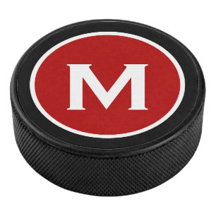 Palet De Hockey Simple Monogramme rouge noir