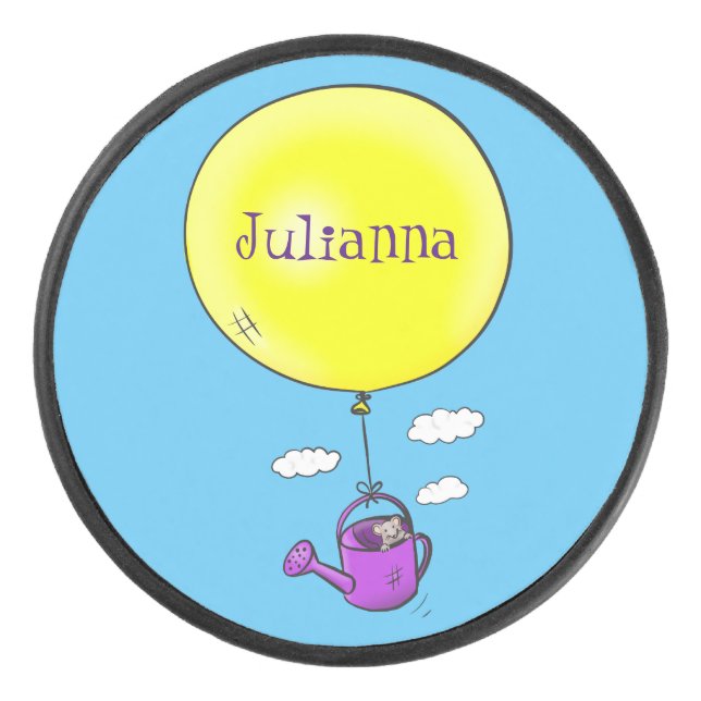 Palet De Hockey Souris mignonne dans la canette d'arrosage avec de (Devant)