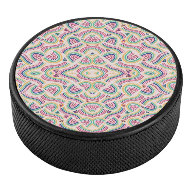 Palet De Hockey Sous-verre rond avec mandala symétrique vibrant (3/4/2016 12:00:00 AM)
