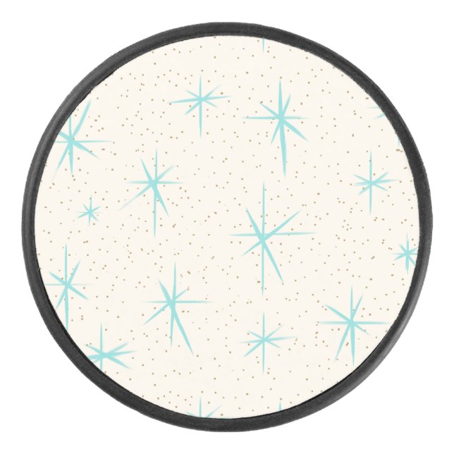 Palet De Hockey Space Age Turquoise Starbursts (Devant)
