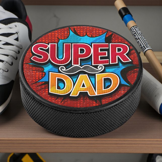 Palet De Hockey Super Papa Mustache Grunge moderne (Créateur téléchargé)