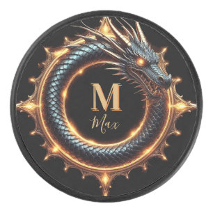 Palet De Hockey 🐉 Symbole de Dragon de Fantaisie de Nom Personnal