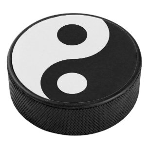 Palet De Hockey Symbole Yin et Yang blanc et noir