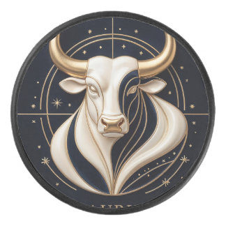 Palet De Hockey ♉ Taureau élégant Zodiaque Taureau doré Astrologie