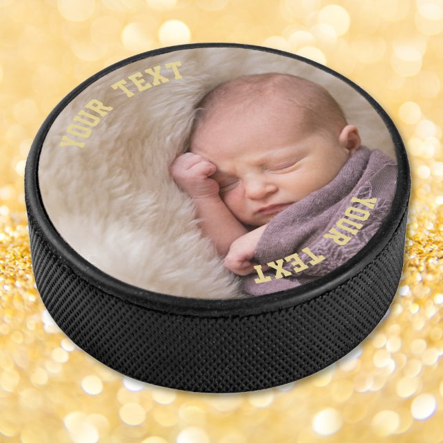 Palet De Hockey Télécharger Selfie et créer une photo personnalisé (Upload Selfie and Create Custom Personalized Photo Hockey Puck)