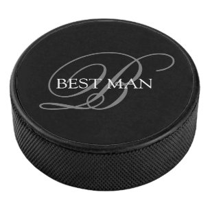 Palet De Hockey Témoin de mariage monogramme