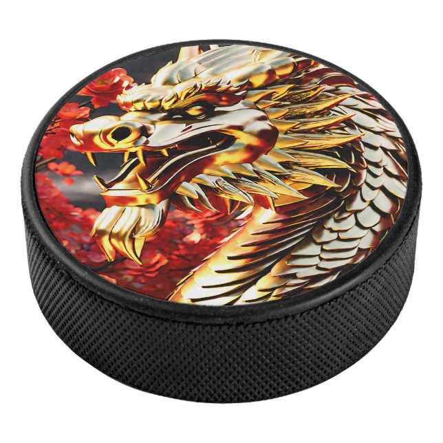 Palet De Hockey Tête d'or du dragon à respiration par feu (3/4/2016 12:00:00 AM)
