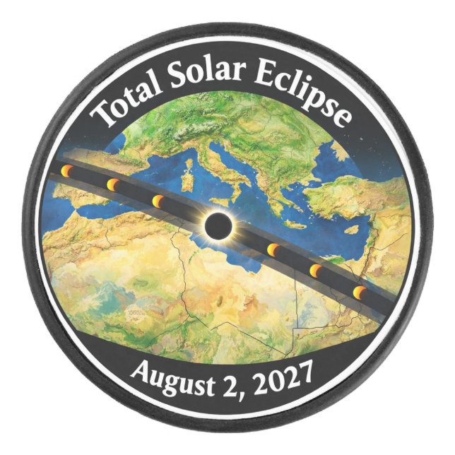 Palet De Hockey Total Solar Eclipse 2027 Map (Devant)