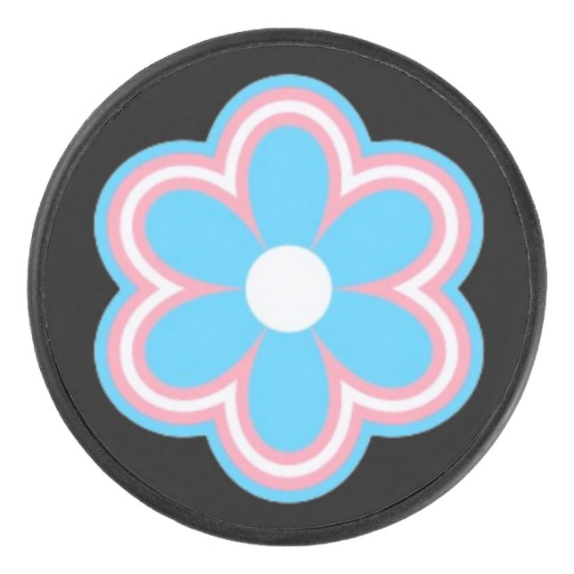 Palet De Hockey trans flower hockey puck (Devant)