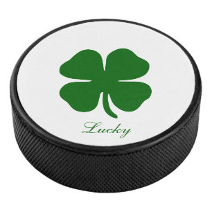 Palet De Hockey Trèfle Vert Chanceux Personnalisé