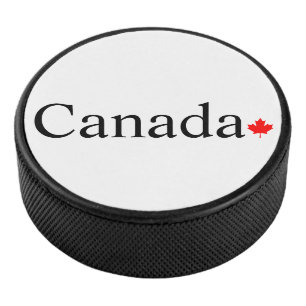 Palet De Hockey Typographie canadienne à la feuille d'érable rouge