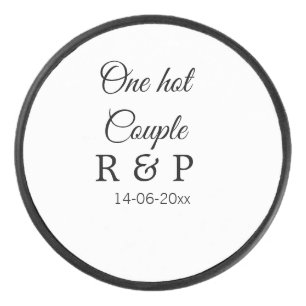 Palet De Hockey Un nom de couple d'ajout chaud date de texte de la