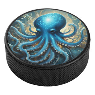 Palet De Hockey Vagues célestes : L'art fractal du poulpe bleu