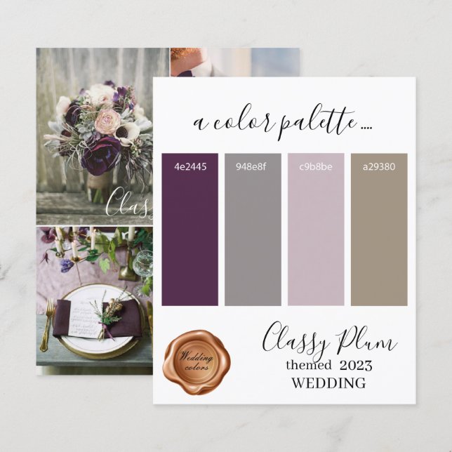 Palette Card 2023, couleur Mariage de prune classi (Devant / Derrière)